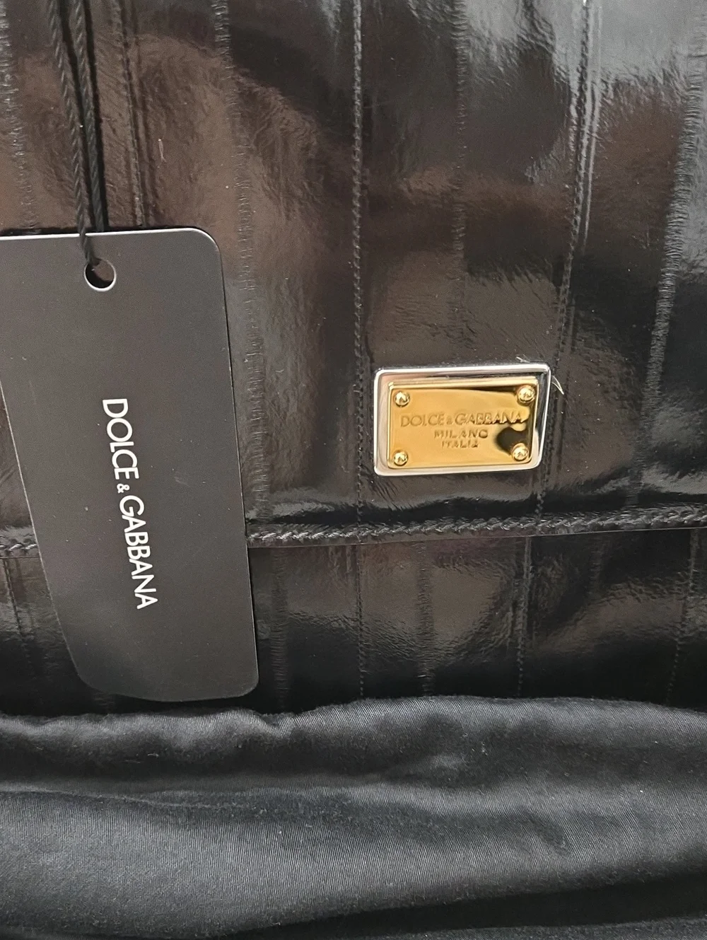 NWT! Dolce & Gabbana Miss Sicily Bag In Black Eel Leather & Leopard Interior-